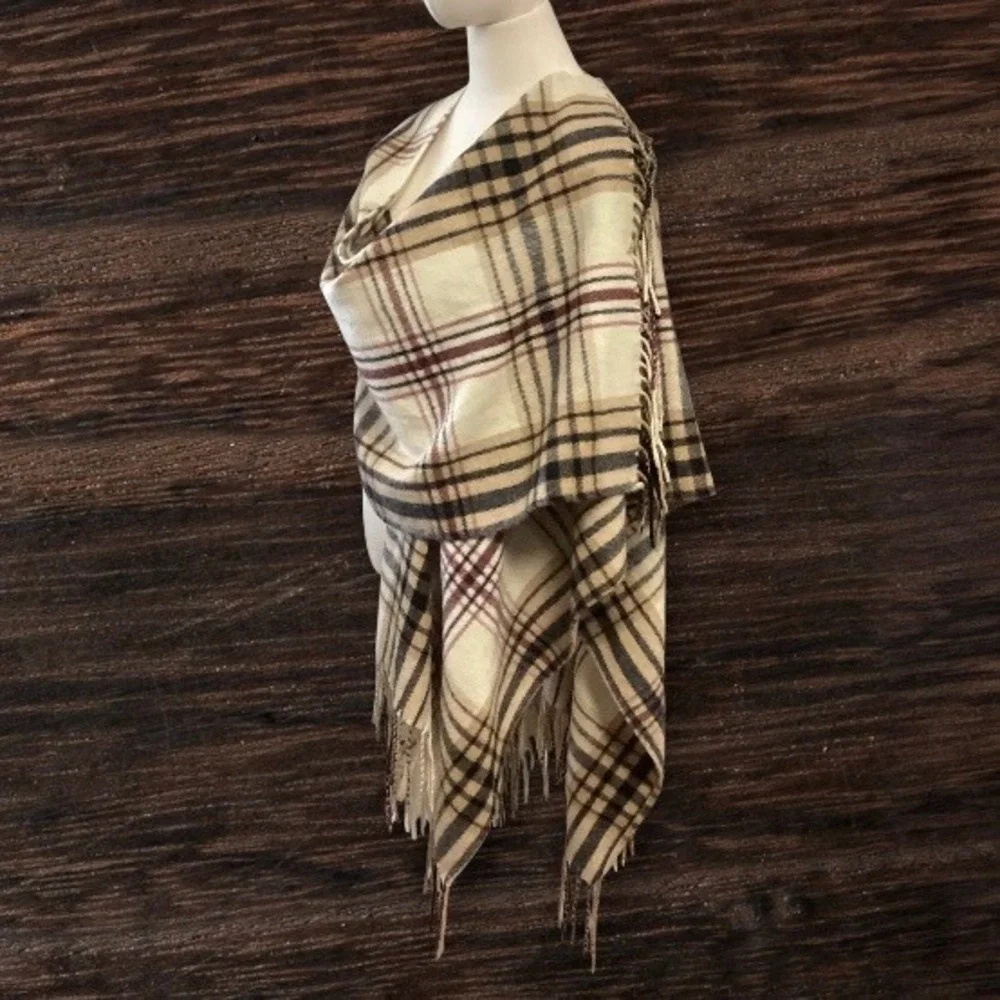 Woolrich Cozy Blanket Wrap Sienna Plaid One Size Dark Browns